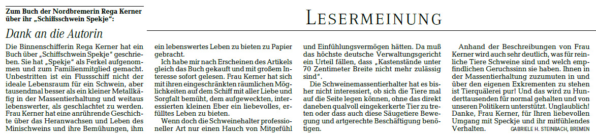 Lesermeinung zum Schiffschwein Buch