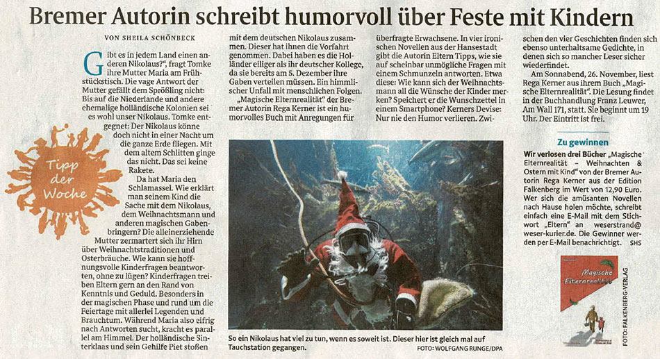 Bremer Autorin schreibt humorvoll über Feste mit Kindern, Kurier am Sonntag