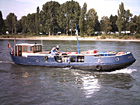 Boot Noortje mit Fässern an Deck, Biertransport in Köln